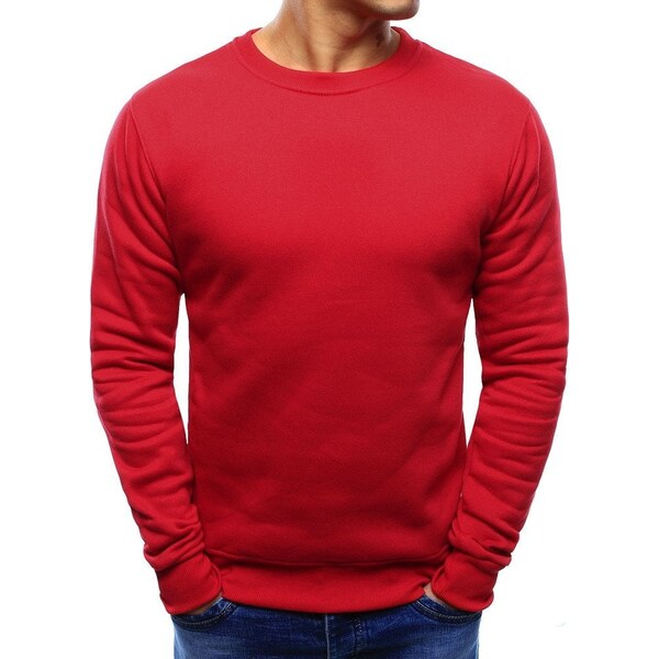 Pánska mikina hladká červená Dstreet 65314782