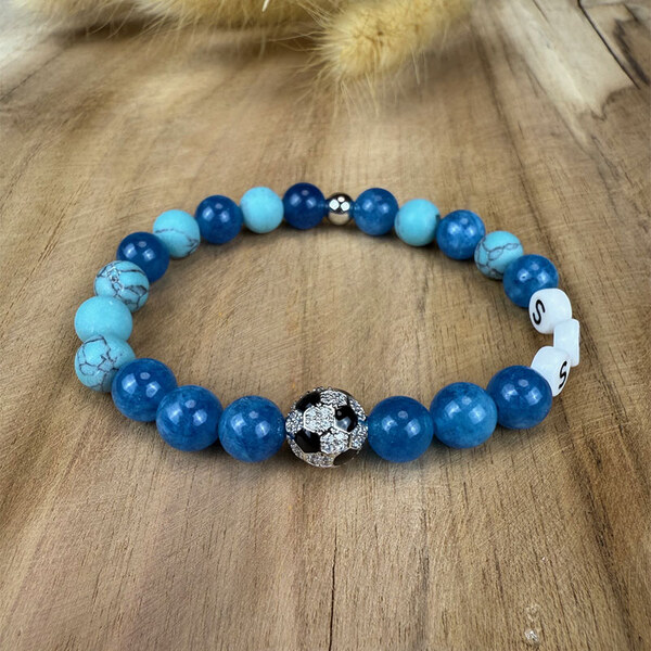 BudNej Minerálny náramok ŠK SLOVAN BRATISLAVA z tyrkysu a jadeitu 50095891