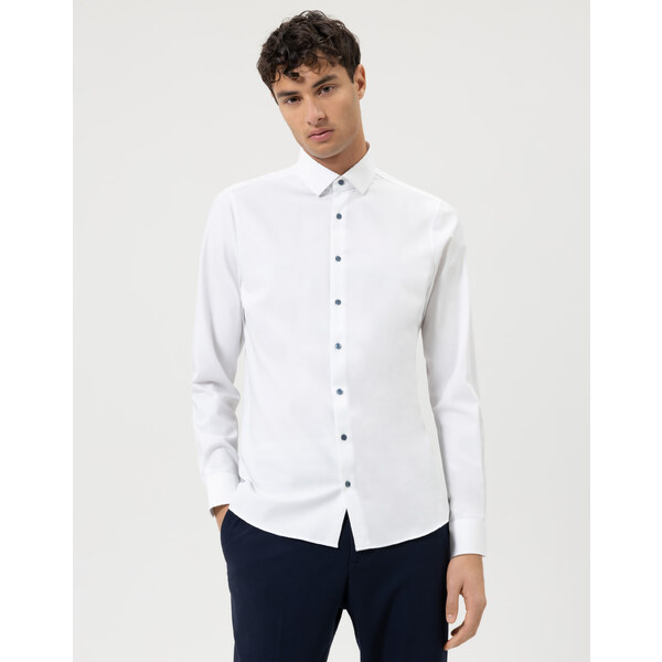 Pánska biela Level 5 košeľa OLYMP body fit 61061020