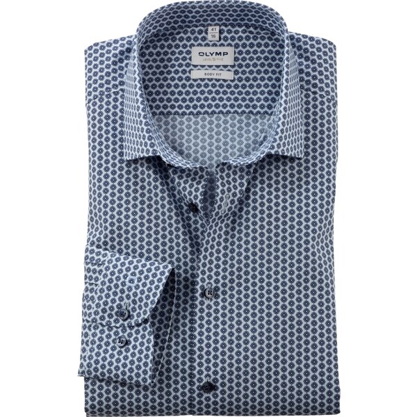 Pánska modrá Level 5 košeľa OLYMP body fit 61061024