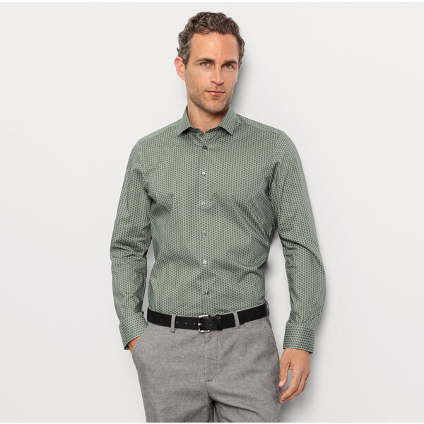 Pánska zelená Level 5 košeľa OLYMP body fit 61061025