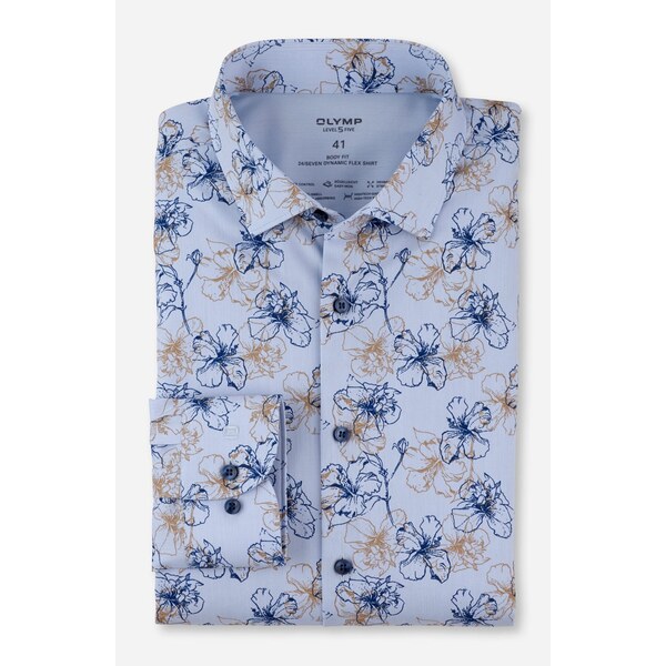 Pánska vzorovaná flex jersey Clmate Control košeľa OLYMP body fit 61061030