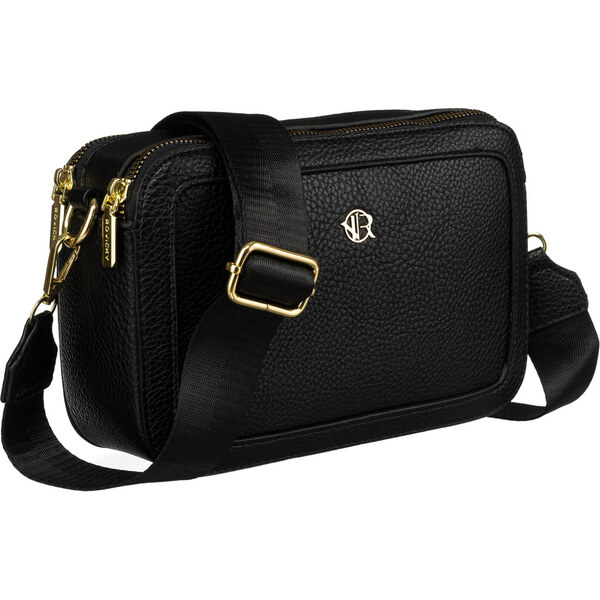 Praktická čierna crossbody kabelka na rameno - Rovicky 66065947