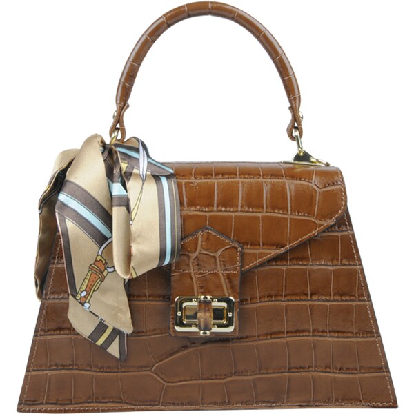 Camel kožená talianska crossbody kabelka Flavia Cocco Camel 61099583