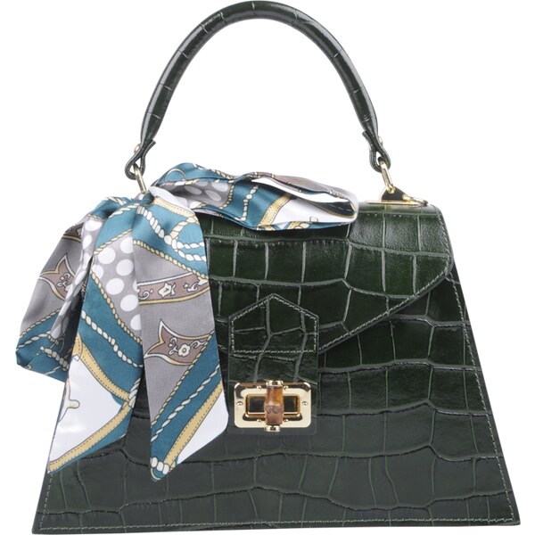 Zelená kožená talianska crossbody kabelka Flavia Cocco Verde 61099586