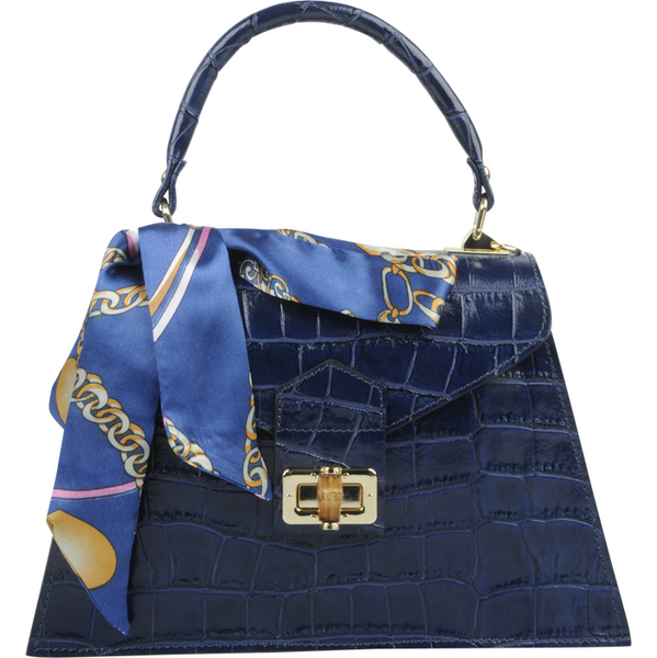 Modrá kožená talianska crossbody kabelka Flavia Cocco Blu NovaKabelka 61102428