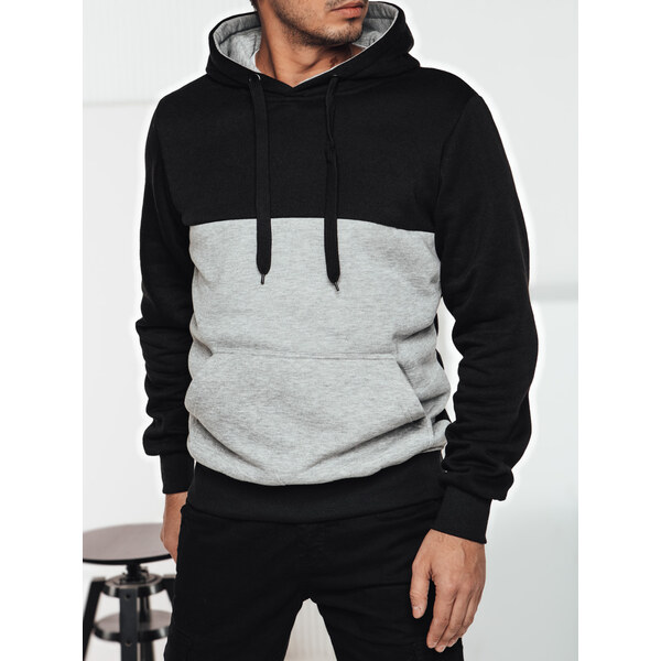 DStreet Pánska čierno-sivá mikina s kapucňou 64663959