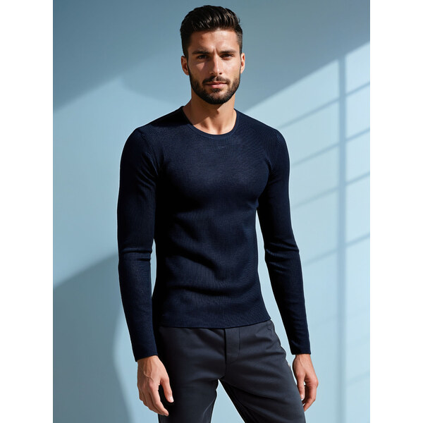 DStreet Sweter męski granatowy 64663731