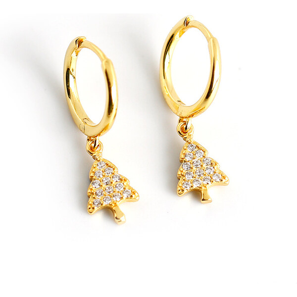 Olivie Strieborné náušnice STROMEČEK GOLD 9259 64343582