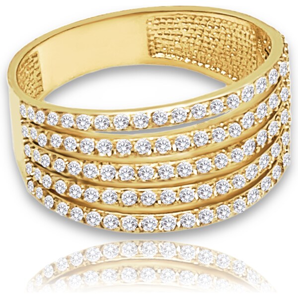 OLIVIE MINET Luxusní zlatý prsten s bílými zirkony Au 585/1000 65258561