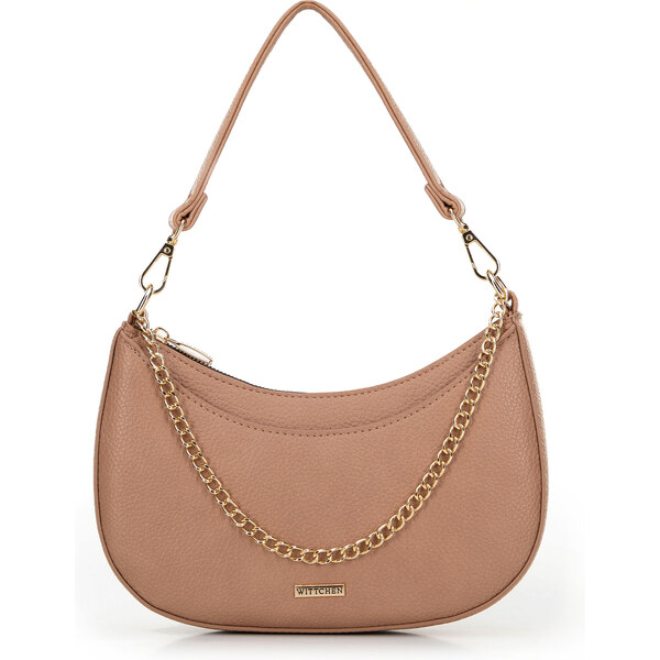 Wittchen Damska torebka bagietka z łańcuszkiem beżowa 29-4Y-602-9 66066169