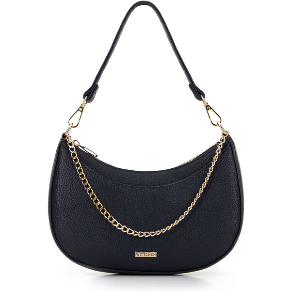 Wittchen Damska torebka bagietka z łańcuszkiem granatowa 29-4Y-602-7 66066168