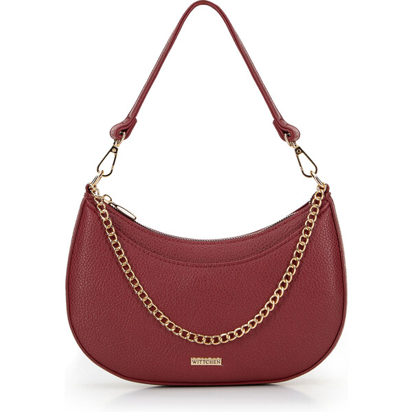 Wittchen Damska torebka bagietka z łańcuszkiem bordowa 29-4Y-602-3 66066179