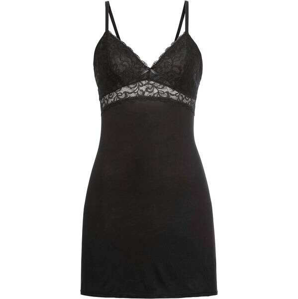 bonprix Negližé z mäkkého viskózového mixu, farba čierna 45053597