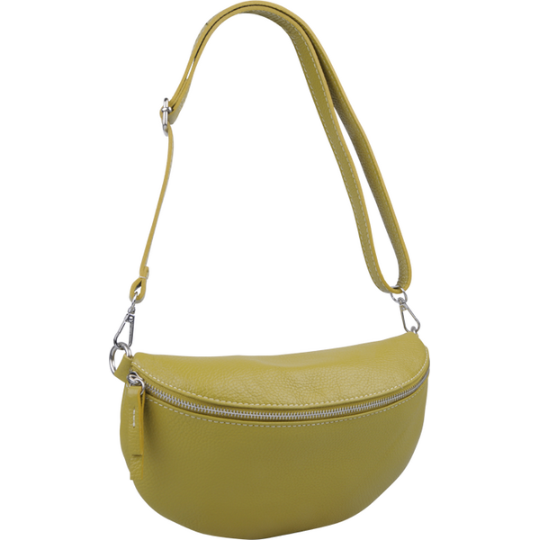 Zelená kožená talianska crossbody kabelka Reni Grande Pistacchio 61127918