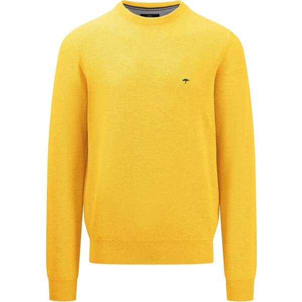 Pánsky žltý bavlnený pulóver so štruktúrou FYNCH-HATTON 61129155