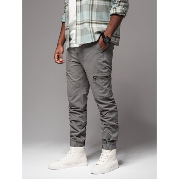 Ombre Mens jogger pants with cargo pockets and print - gray 64782798
