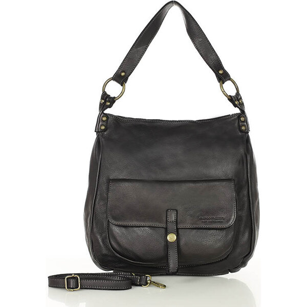 MARCO MAZZINI Kožená kabelka hobo | čierna v249a 61146193