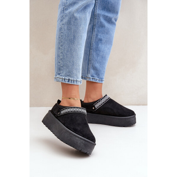 Boto FG2 Snehové Topánky S Dekoratívnym Vyšívaním Čierne Selithria 65260967