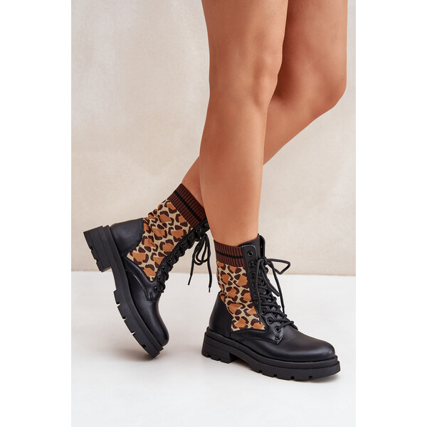 Boto FS1 Dámske Pracovné Boty So Ponožkami V Leopardom Čierne Penthis 64667223