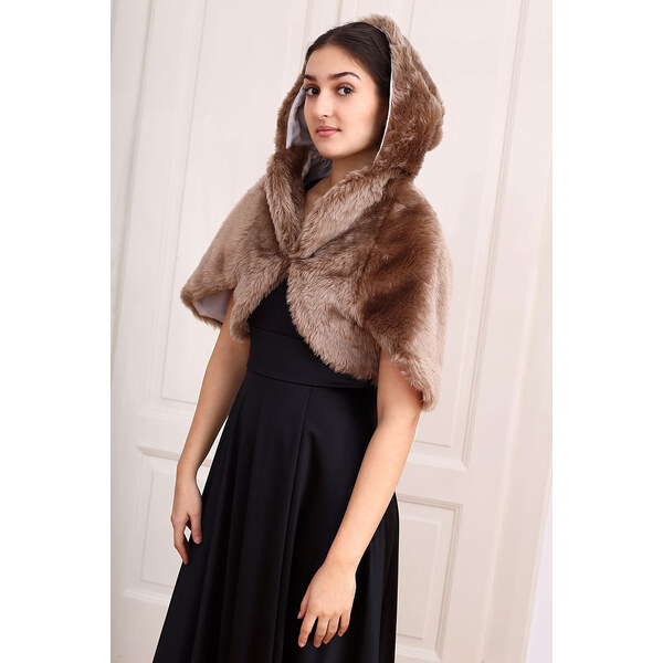 Glara Kožušinkové bolerko s kapucňou 61156363