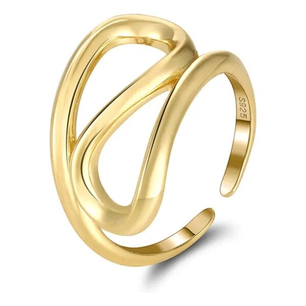 MAJYA Strieborný nastaviteľný prsteň CHRISTL pozlátený 11389 64582491
