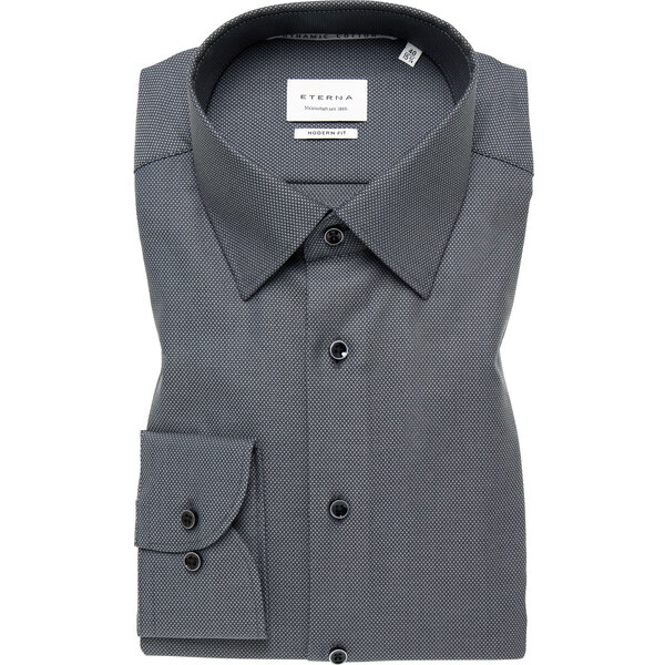 ETERNA Modern fit čierno sivá košeľa s jemnou štruktúrou Non Iron 61189290