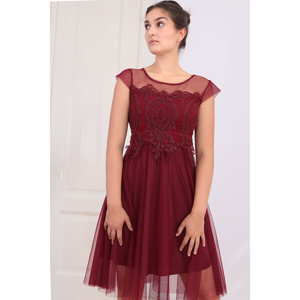 Glara Koktejlové šaty s čipkou 61221305