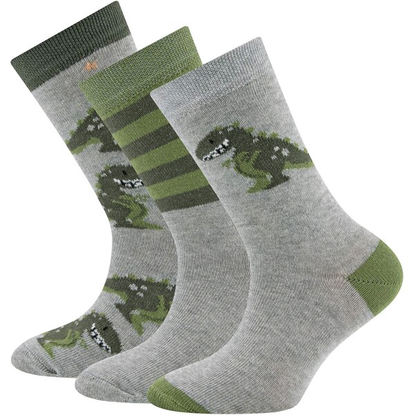 EWERS Ponožky Dino sivá melírovaná / trávovo zelená / čierna / 61226442