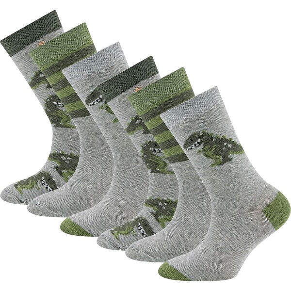 EWERS Ponožky Dino sivá / tmavozelená / šedobiela 61226438