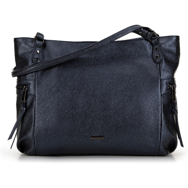 Wittchen Dámska shopperka z ekokože s lesklým povrchom modrá 99-4Y-712 66065893