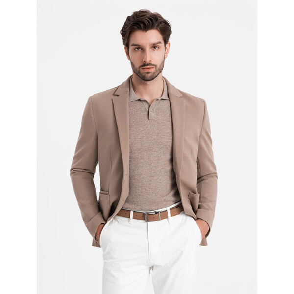 Ombre Mens jacket with patch pockets - dark beige 57777176
