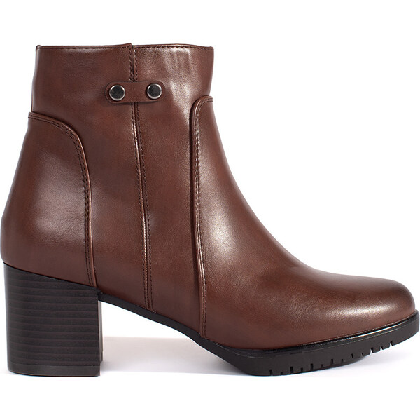 BASIC Hnedé členkové topánky na podpätku Sergio Leone, podpätok 6 cm 61532321