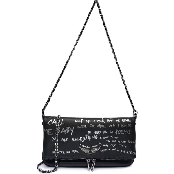 Zadig&Voltaire Kožená kabelka na rameno ROCK GRAFFITI 61331797