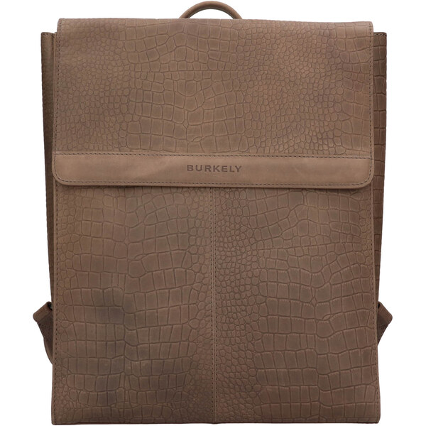 Trendy kožený batoh Burkely Lenke - hnedo-šedá 56800643