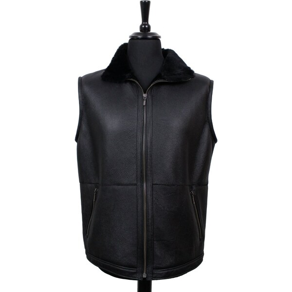 Sikora Pánska kožušinová vesta Richard - čierna 61423284