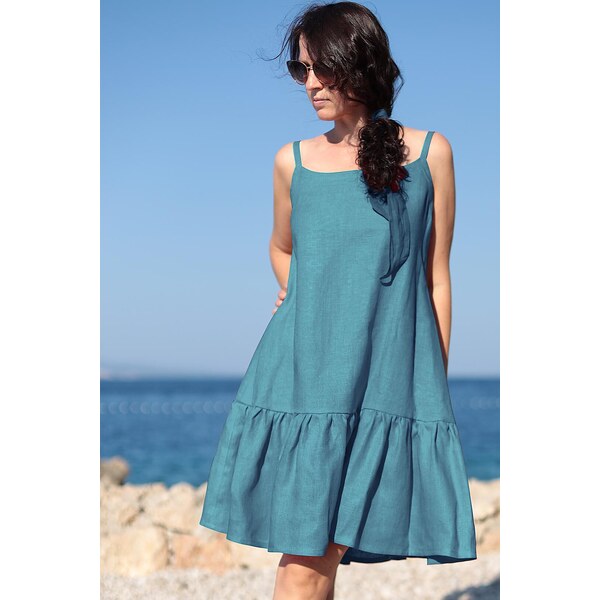 Autorské letné šaty Lotika zo 100% lanu 61427471