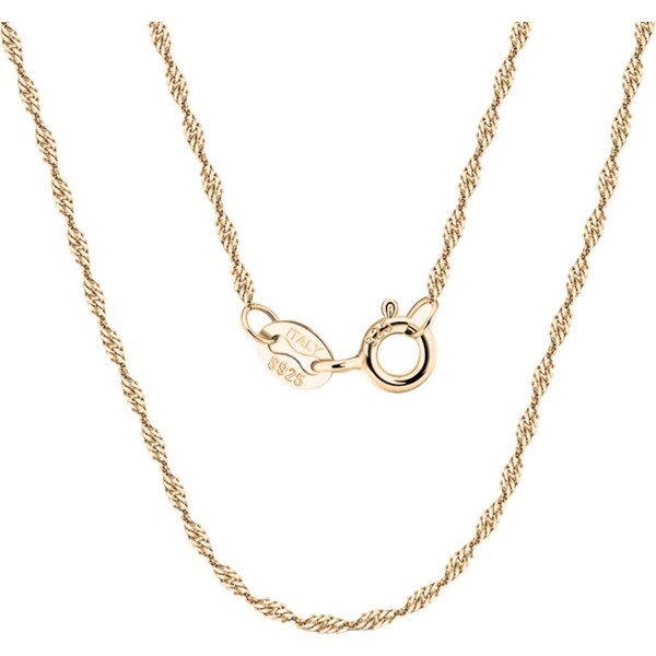 MAJYA Strieborná retiazka ALAN 45 cm | šírka 1,5 mm pozlátená 11399 64582496