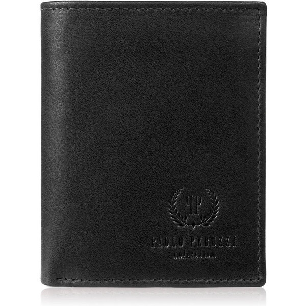 Paolo Peruzzi Malá pánska kožená peňaženka classic AY-09-BL | čierna 61469432