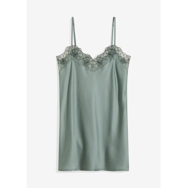 bonprix Saténové negližé s výšivkou, farba šedá 61469662