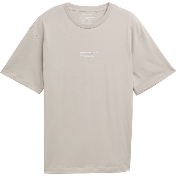 TOM TAILOR DENIM Tričko sivobéžová / biela 61984924