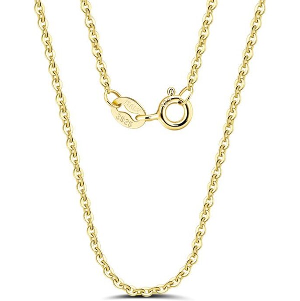 MAJYA Strieborná retiazka BENNO 40 cm | šírka 1 mm pozlátená 11403 64582342