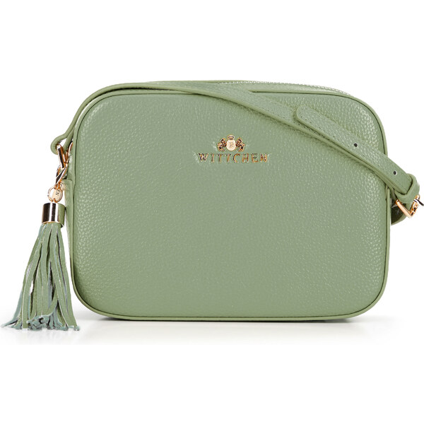 Wittchen Dámska kožená listová kabelka boxová s brmbolcom pistáciová 66066344