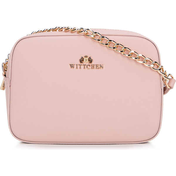 Wittchen Dámska boxová listová kabelka zo saffiano kože púdrová ružová 66066345