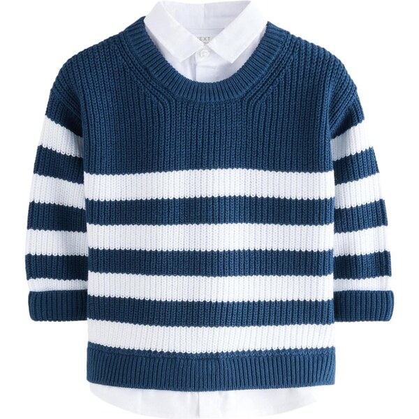 Next Sveter námornícka modrá / biela 62250463