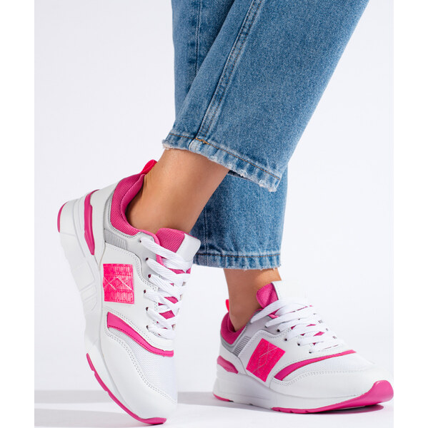 SHELOVET BIELO-RUŽOVÉ ŠPORTOVÉ TENISKY RS8218-10W/FU 66146320