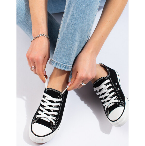 SHELOVET KLASICKÉ ČIERNE TENISKY LD8A07B 66145960