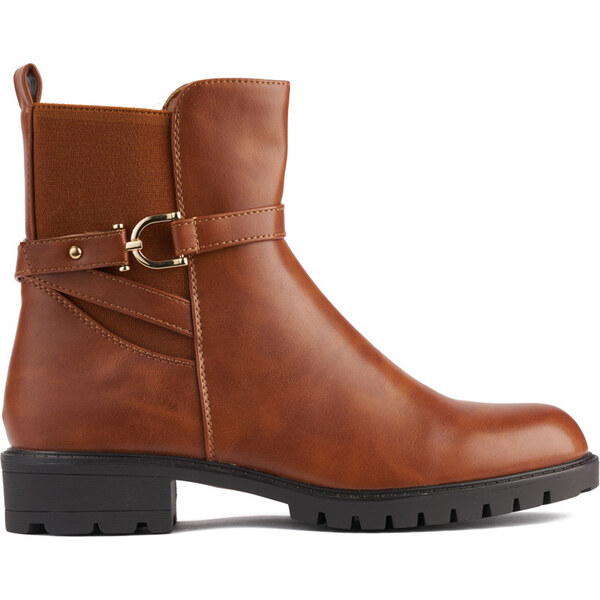 SHELOVET Hnedé členkové dámske topánky s ozdobnou sponou YL162C 66148626