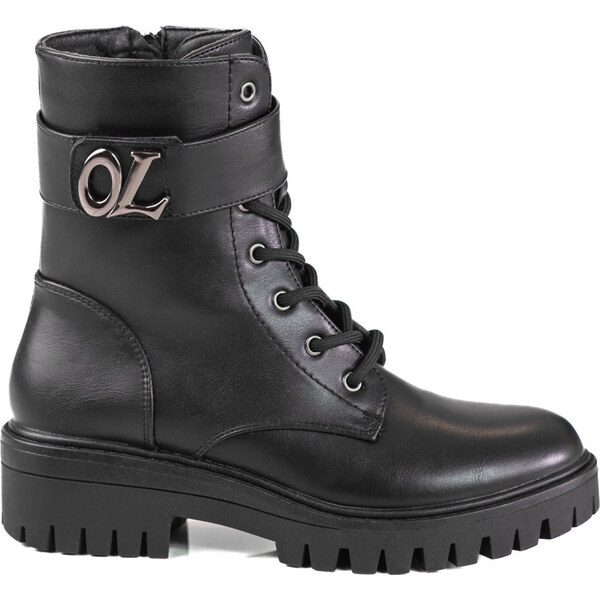 SHELOVET Čierne Workery s ozdobným pásom YY6828B 66148692