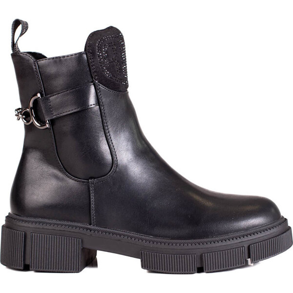 Čierne dámske členkové topánky na platforme Shelovet H053-1B 66148697